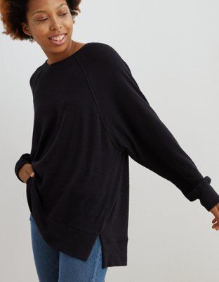 Aerie Plush Oversized Sweatshirt | American Eagle Outfitters (US & CA)