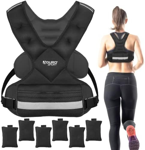 Aduro Sport Adjustable Weighted Vest Workout Equipment, 4-10lbs/11-20lbs/20-32lbs/26-46lbs Body Weig | Amazon (US)