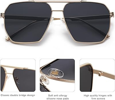 SOJOS Retro Oversized Square Polarized Sunglasses for Women Men Vintage Shades UV400 Classic Larg... | Amazon (US)