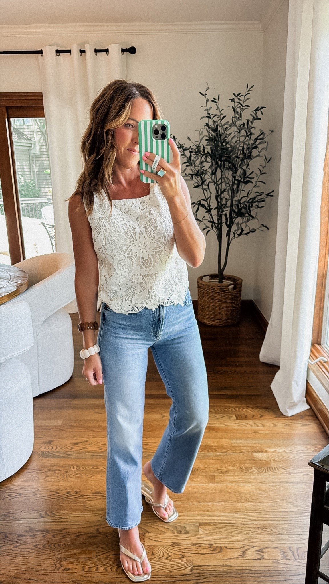 Love this elevated lace tank style simple with jeans. 
XS tank
Jeans tts, 25 regular

#LTKootd #LTKmomlife #LTKOver40