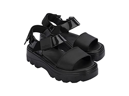 Melissa Kick Off Platform Sandals for Women - Super Soft and Flexible Vegan Chunky Platform Sandal with Adjustable Straps and Open Toe Design, Black/Black, 10 | Amazon (US)