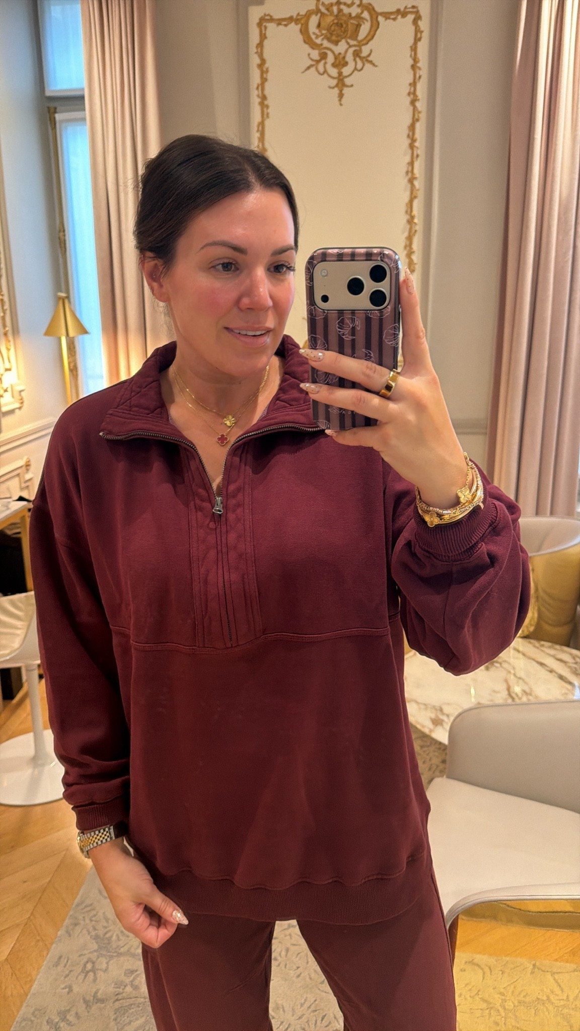 curvy midsize comfy travel look! wearing size small in burgundy pullover and in barrel sweats (both run big!). size medium in tank! what i wore on my 10 hour flight!

#LTKSeasonal #LTKMidsize #LTKTravel