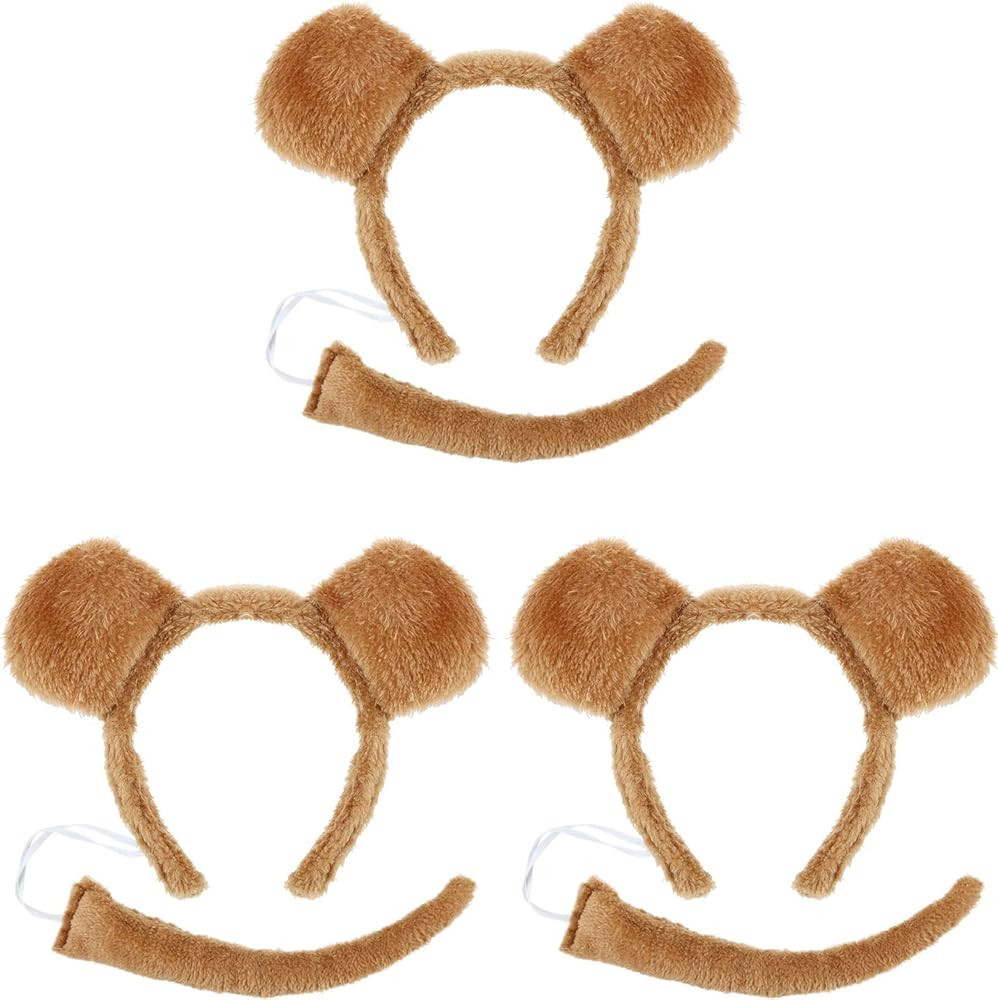 WILLBOND 6 Pieces Bear Ears Headband Bear Bowtie and Bear Tail Costume Set for Halloween or Costu... | Amazon (US)