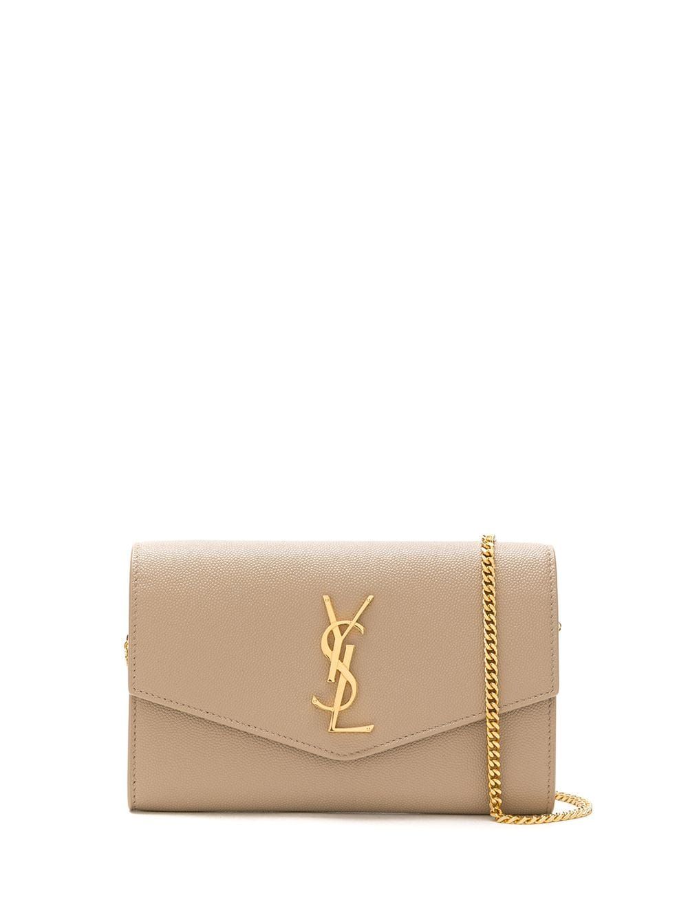 Saint Laurent Uptown Envelope Leather Clutch Bag - Farfetch | Farfetch Global