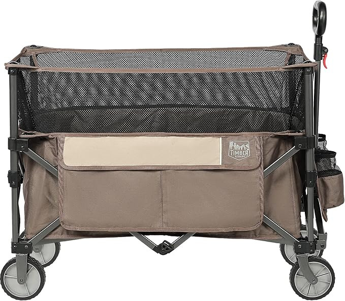 TIMBER RIDGE Extra Large Collapsible Folding Wagon Carts, Heavy Duty Outdoor Camping Garden Utili... | Amazon (US)