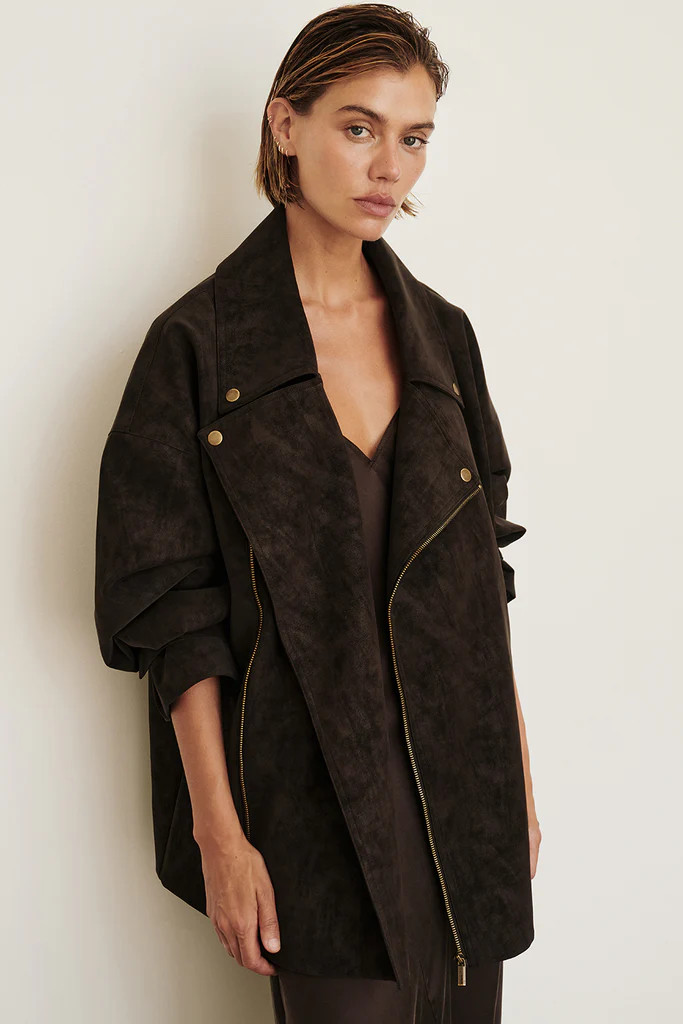 ELAINE DARK CHOC WOOL JACKET | DISSH