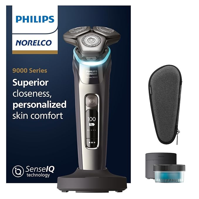 Philips Norelco Electric Shaver 9800, Rotary Shaver with Pressure Sensor, Travel Case, Quick Cle... | Amazon (US)