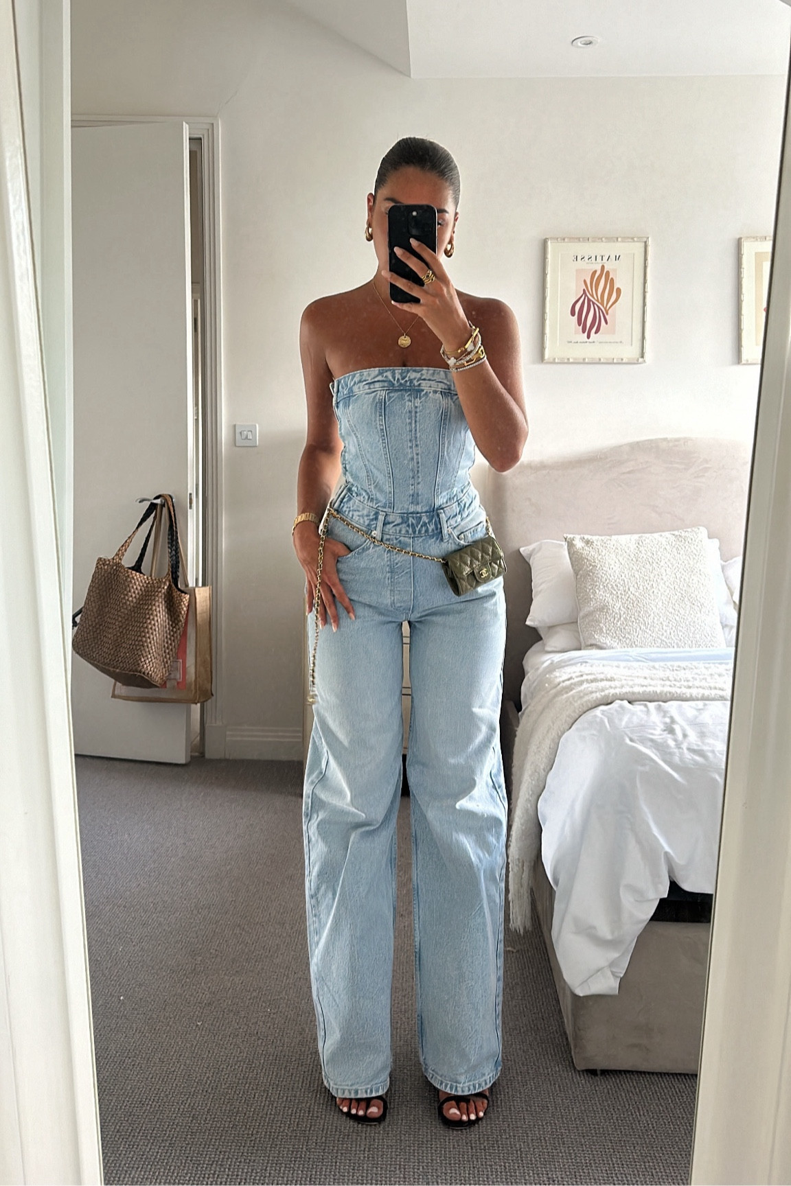 denim bandeau jumpsuit, denim outfit, casual outfit 

#LTKstyletip #LTKuk #LTKeurope
