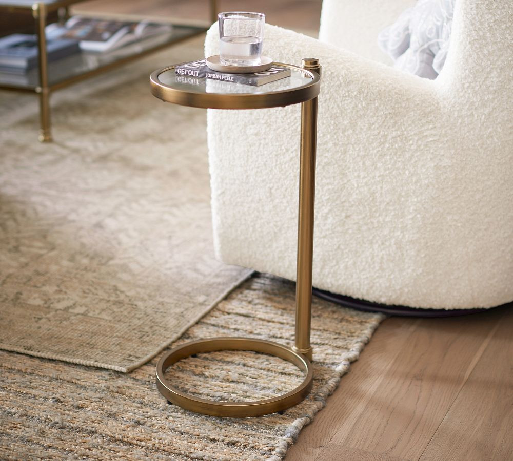 Everson Round Glass C-Table (14") | Pottery Barn (US)