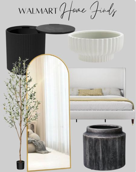 Walmart makes it easy to create a high end looking home but stay on budget! arch top mirror, cooler side table, ribbed planter, olive tree, upholstered bed, fluted bowl

#LTKHome #LTKSaleAlert #LTKxWalmart