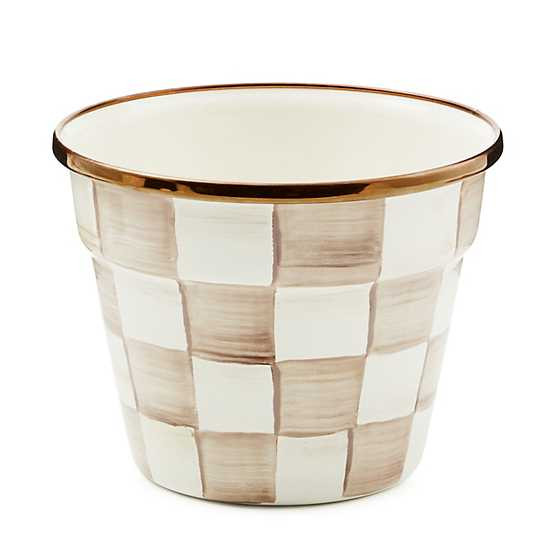 Mocha Check Small Garden Pot | MacKenzie-Childs