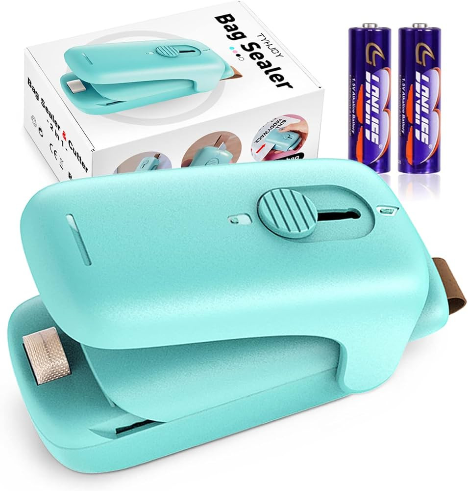 TYHJOY Mini Chip Bag Sealer, Handheld Heat Vacuum Sealer and Cutter, Portable Resealer Machine fo... | Amazon (US)