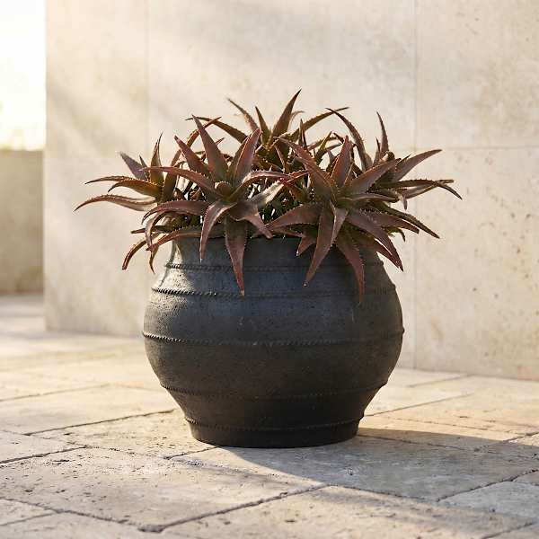 Black Onyx Outdoor Planter, Medium | At Home