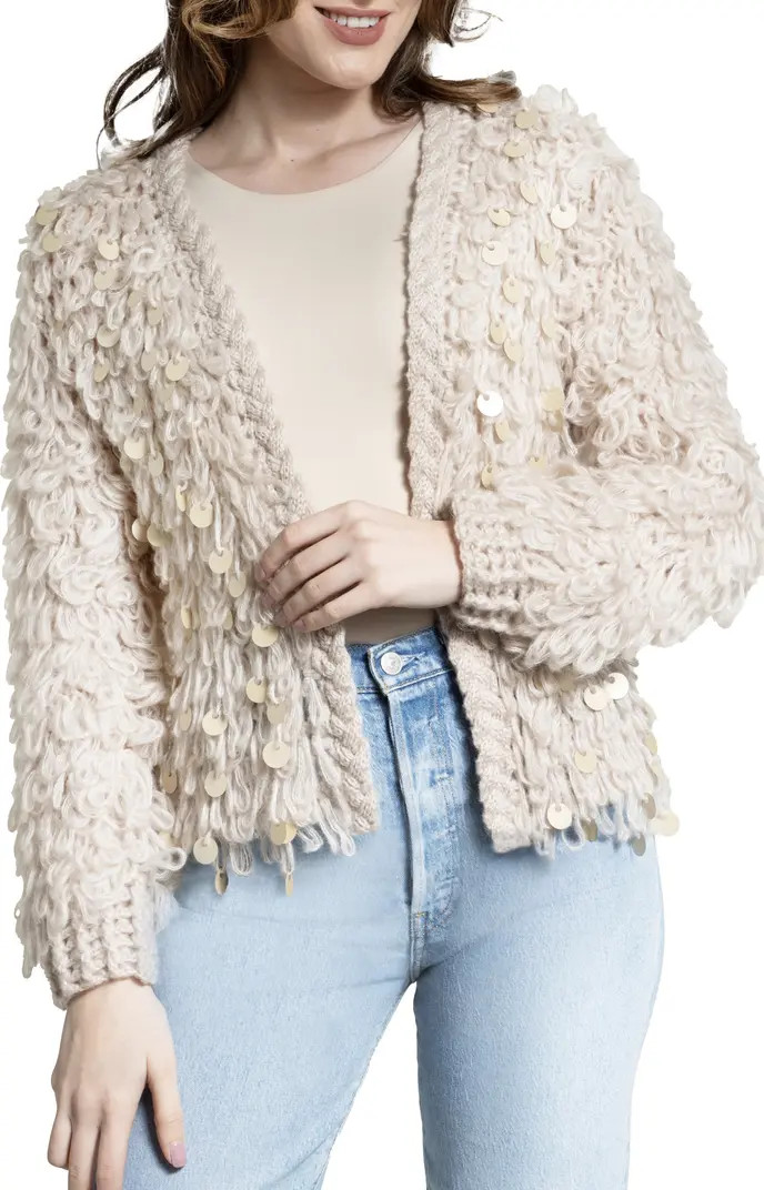 Sequin Crochet Loop Knit Cardigan | Nordstrom Rack