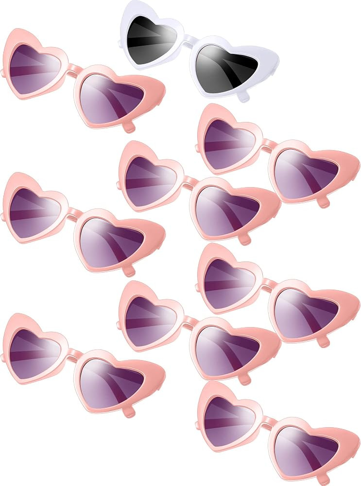 Frienda 9 Pairs Heart Shaped Sunglasses Vintage Heart Sunglasses Women Retro Glasses for Shopping... | Amazon (US)