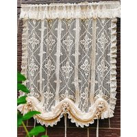 Lace Roman Shade Curtain, Beige Crochet, Shabby Chic Cottage Style | Etsy (US)