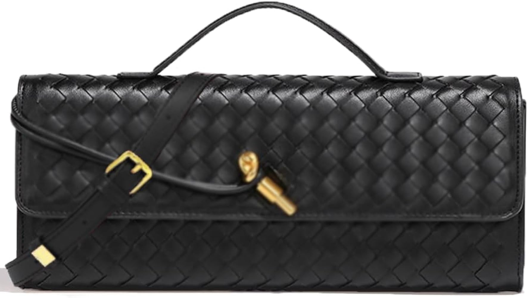 Woven Evening Purses for Women Casual Leather Handbags Fashion Cute Crossbody Bags Clutch Purses | Amazon (US)