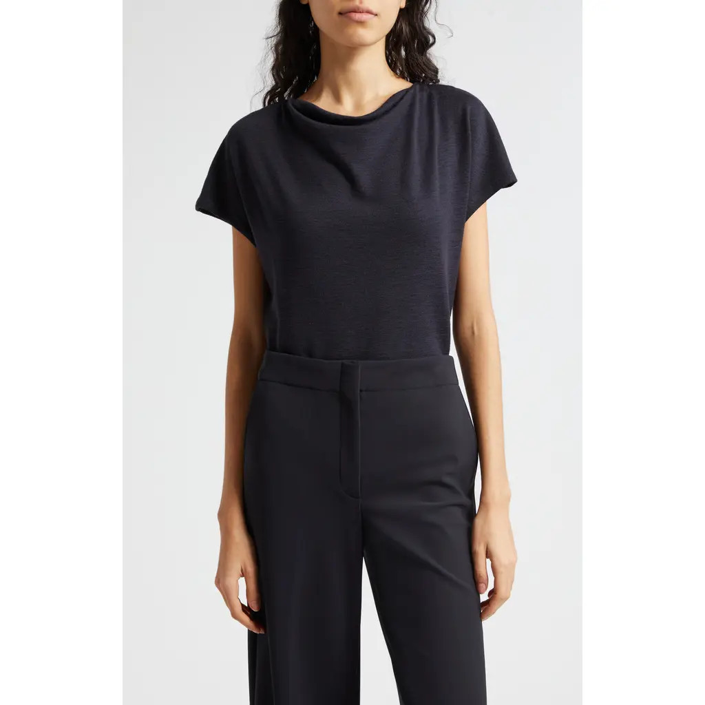 Vince Cowl Neck Top in Coastal Blue at Nordstrom, Size X-Large | Nordstrom