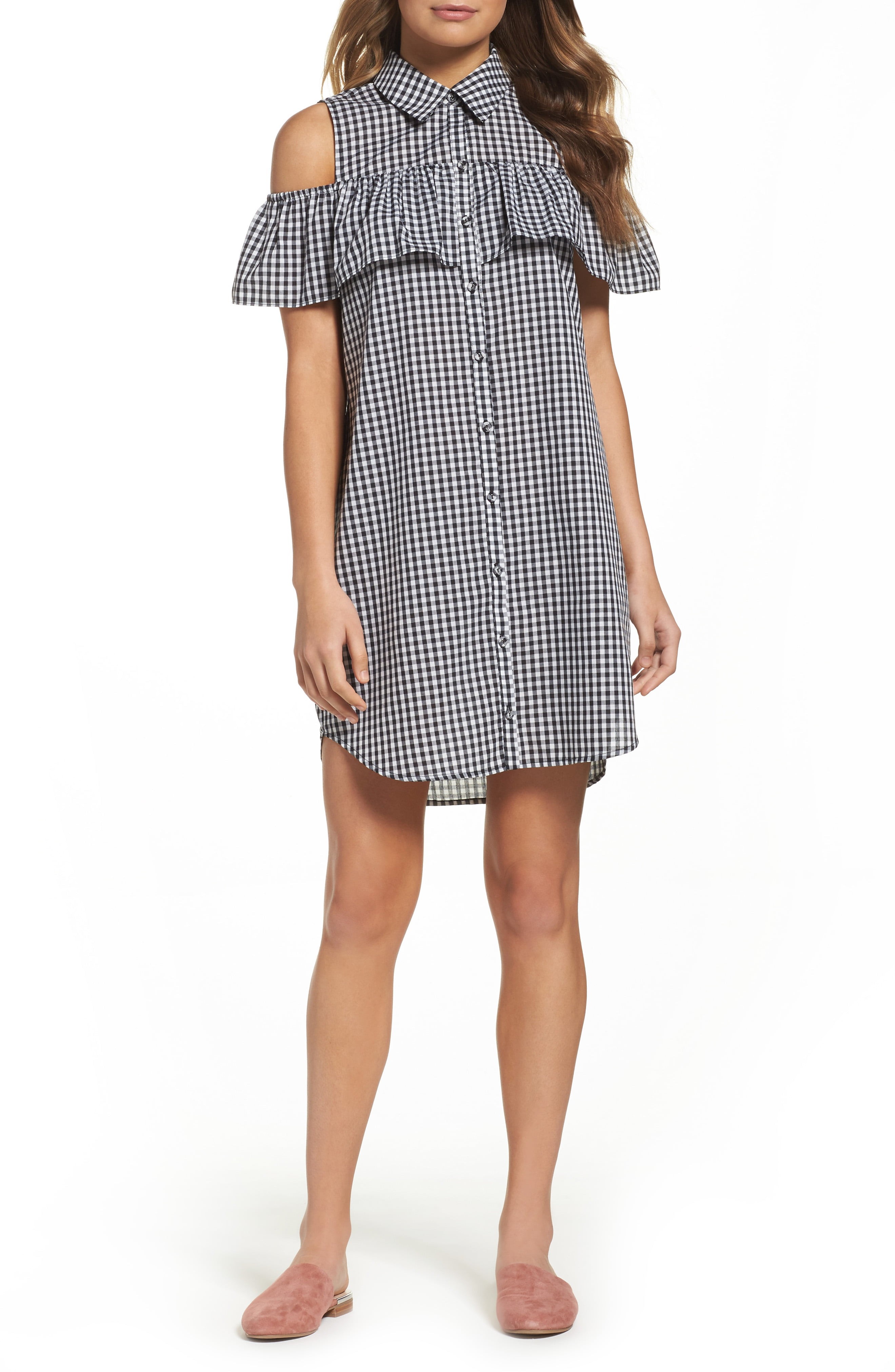 Woven Gingham Shirtdress | Nordstrom