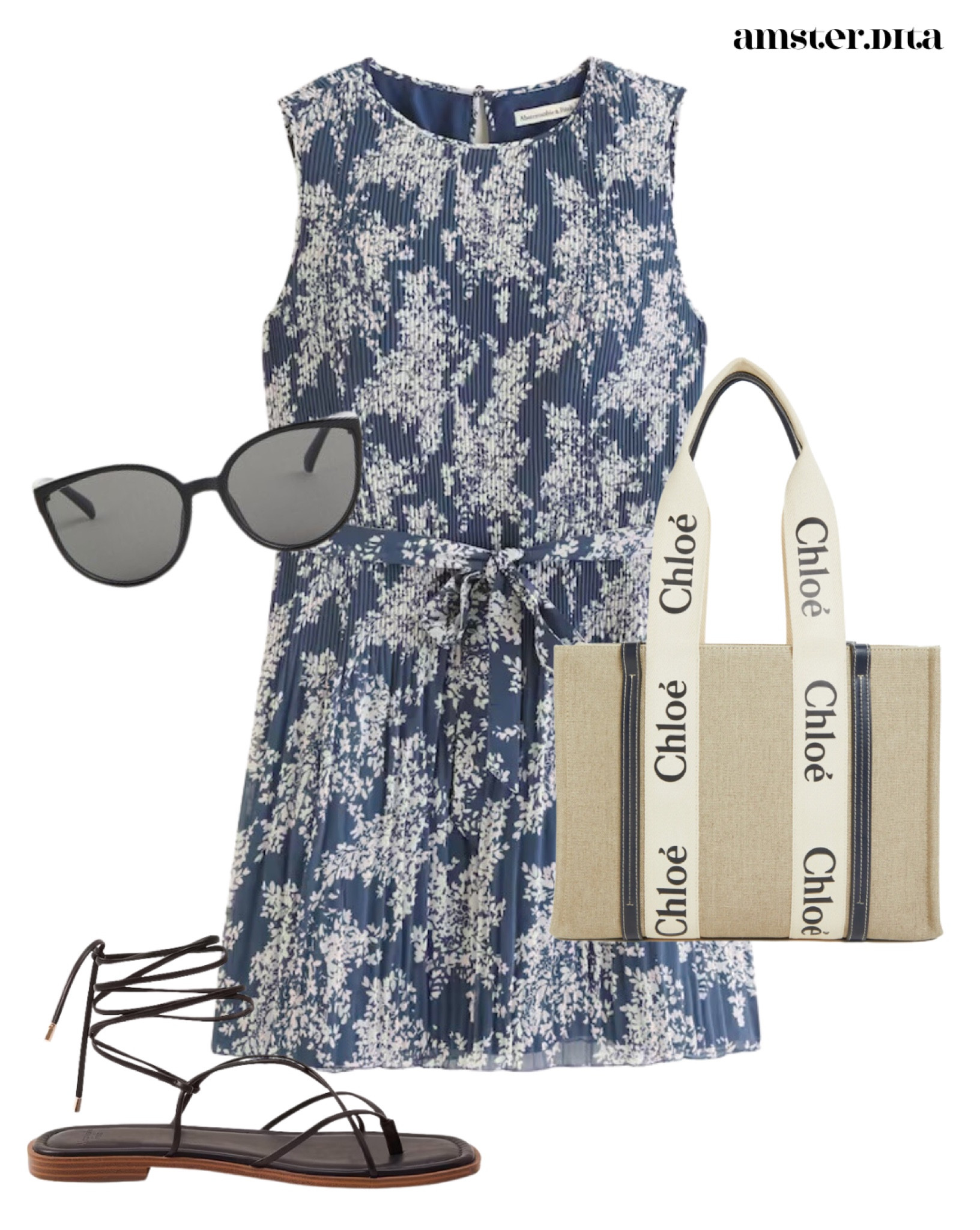 blue dress for baby girl Maison des Copains Plumeria A-Line Spaghetti Strap Jacquard Midi Dress