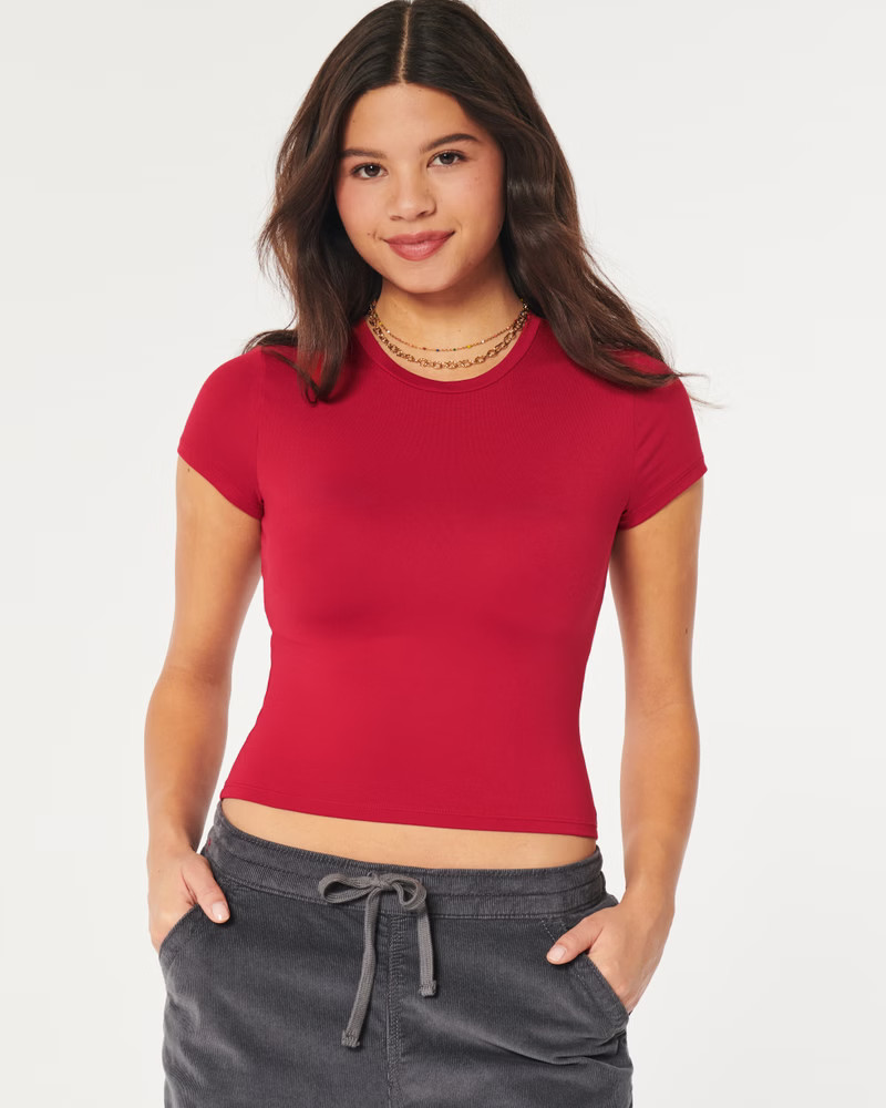 Women's Seamless Fabric Crew Baby Tee | Women's Tops | HollisterCo.com | Hollister (US)