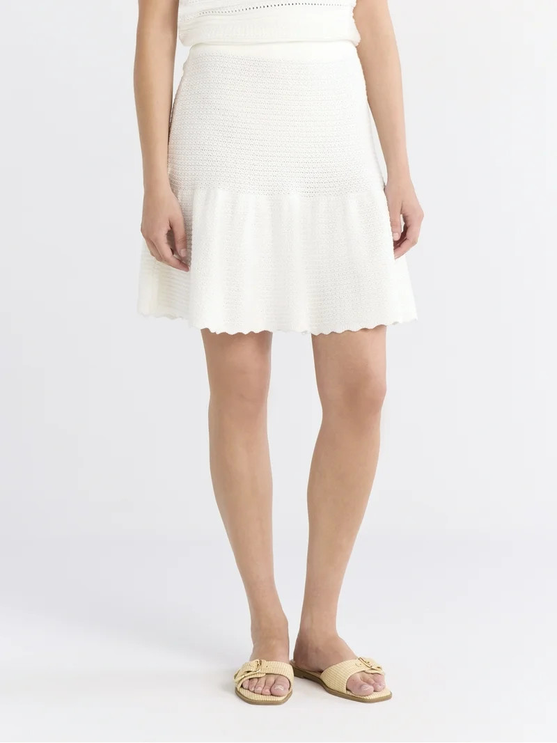 Free Assembly Women's and Women's Plus Pointelle Sweater Mini Skirt, Sizes XS-4X | Walmart (US)