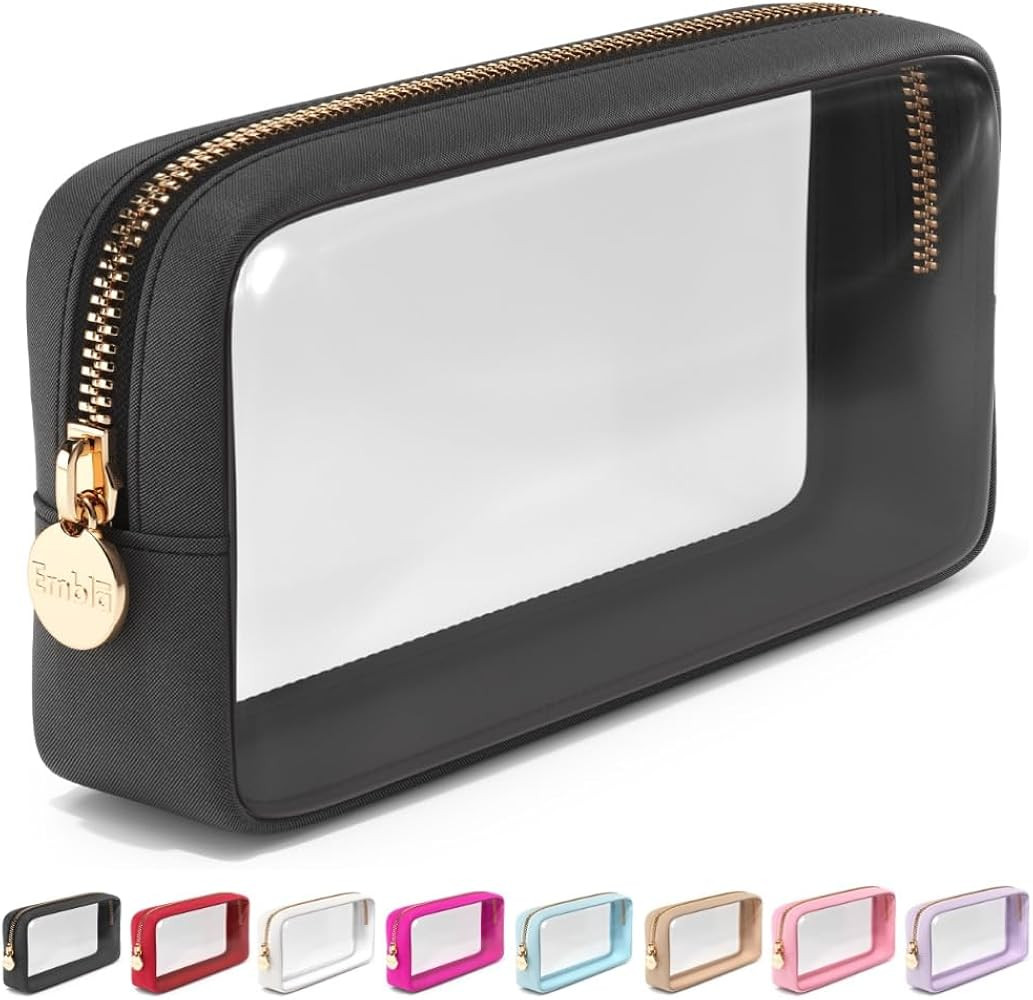 Clear Makeup Bag Zipper Pouch, Transparent Cosmetic Case Organizer, TSA Approved Travel Toiletry ... | Amazon (US)