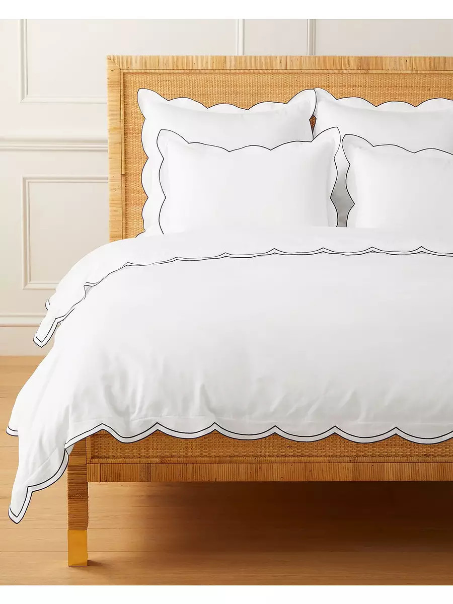 Scallop Sateen Duvet Cover | Serena and Lily