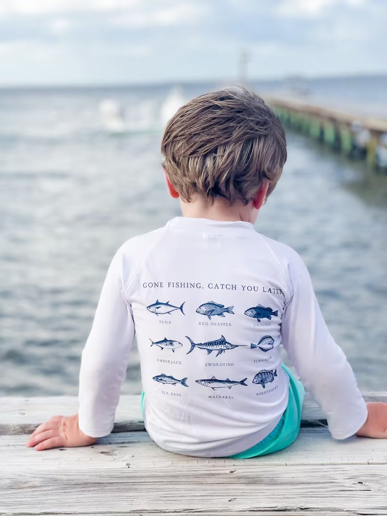 Gone Fishing Catch You Later Fishing Shirt Boys Swim Shirt - Etsy | Etsy (US)