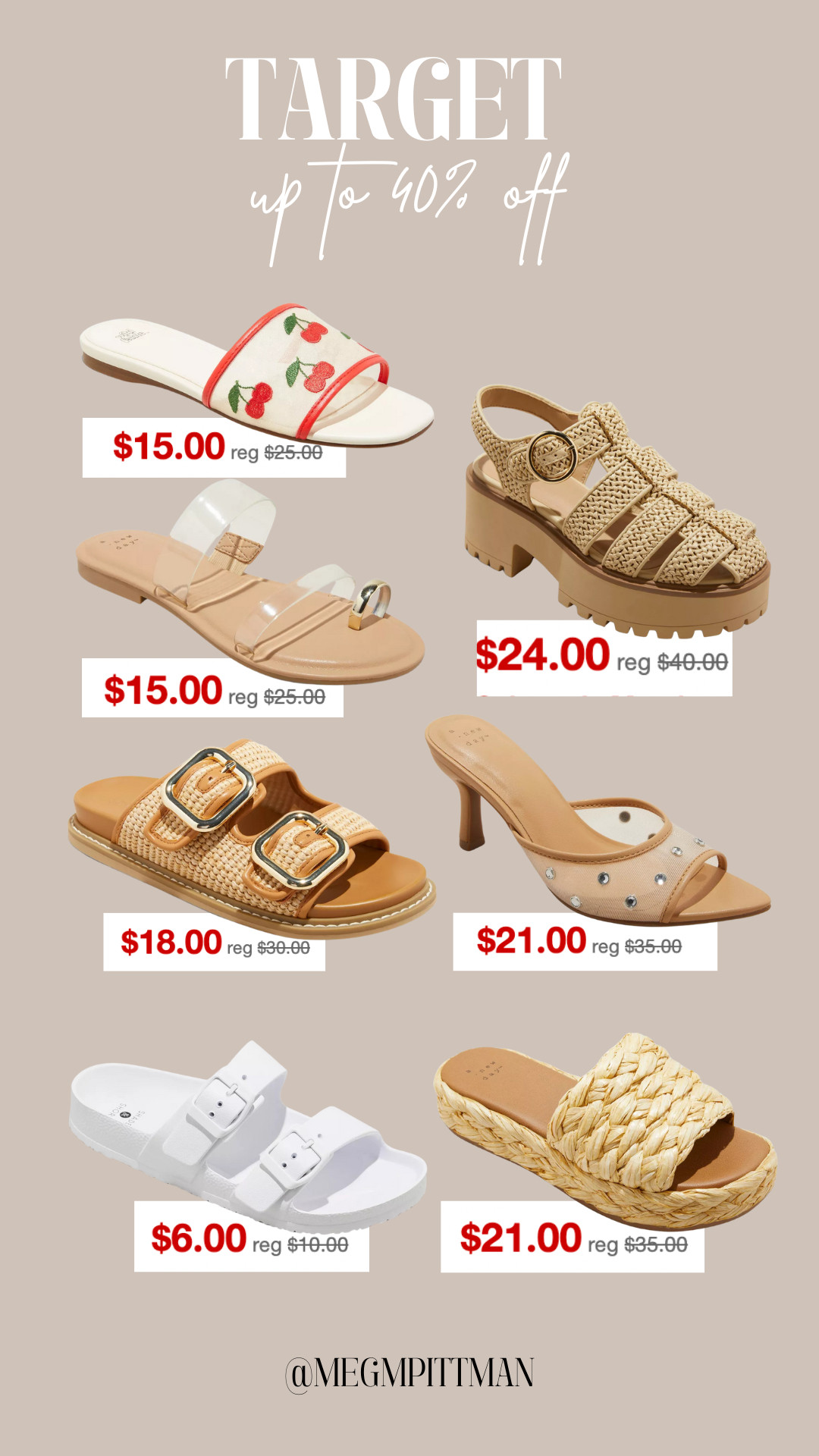 Up to 40% off summer shoes at target this weekend! 

Memorial Day weekend 
Memorial Day sale 
summer shoes 
shoe crush 
summer finds 
summer style  

 #LTKFindsUnder50 #LTKStyleTip #LTKShoeCrush
