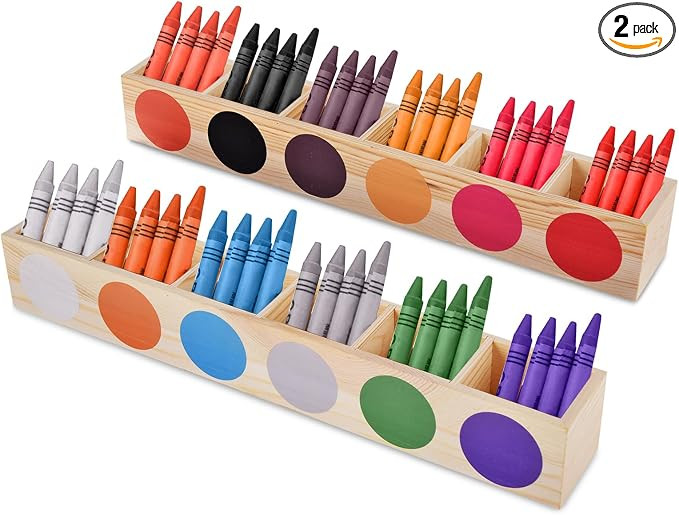 Crayon Organizer for Classroom, 12 Compartment Colored Crayon Holder Organizer, Classroom Storage... | Amazon (US)