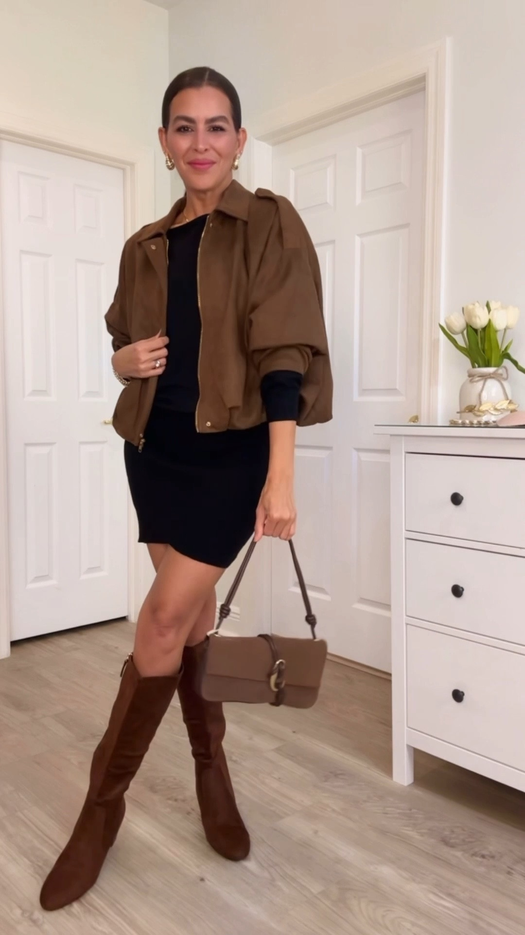 Sizing and details! Wearing a size s in jackets, dress, and bodysuit. Jeans come in different lengths, 30”, 32” and 34”. Wearing 26x34” in jeans. All shoes are tts. Wearing my tts, 9.5.  I’m 5’7” 130sh pounds
#LTKFallSale#LTKFindsUnder50

#LTKootd #LTKSeasonal #LTKSaleAlert