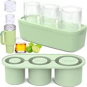 Ice Cube Tray for 40Oz Tumbler, 3 Pcs Silicone Hollow Cylinder Ice Mold with Lid and Bin for Free... | Amazon (US)
