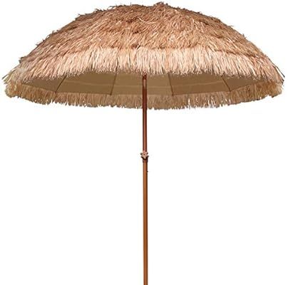 AMMSUN 7.5ft Hula Thatched Tiki Umbrella Hawaiian Style Beach Patio Umbrella 10 Ribs UPF 50+ with... | Amazon (US)