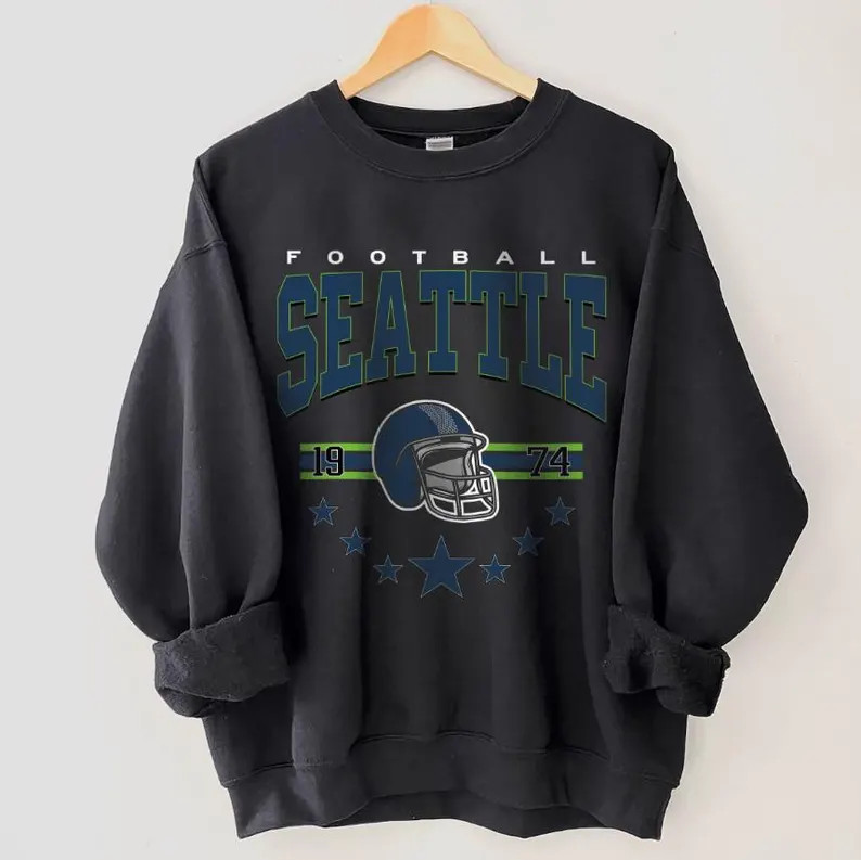 Seattle Football Sweatshirt, Vintage Seattle Football Crewneck, Retro Seattle Football Shirt, Gam... | Etsy (US)