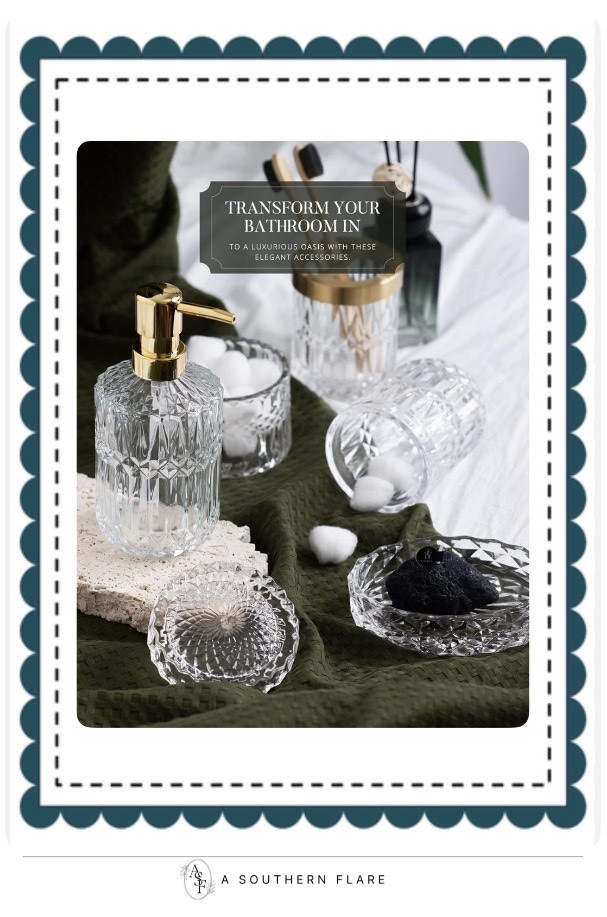 Turn your bathroom into a luxurious oasis with these chic accessories. Add a touch of elegance to your space! #BathroomStyle #HomeDecor