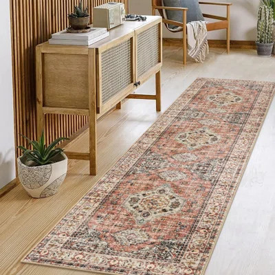 Oriental Washable Runner Rug - 2X8 Kitchen Runner Rugs Non Skid Washable, Runners For Hallways With Rubber Backing, Vintage Soft Carpet Runner For Bat | Wayfair North America