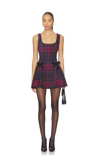 Essie Mini Dress in Red & Navy Plaid | Revolve Clothing (Global)