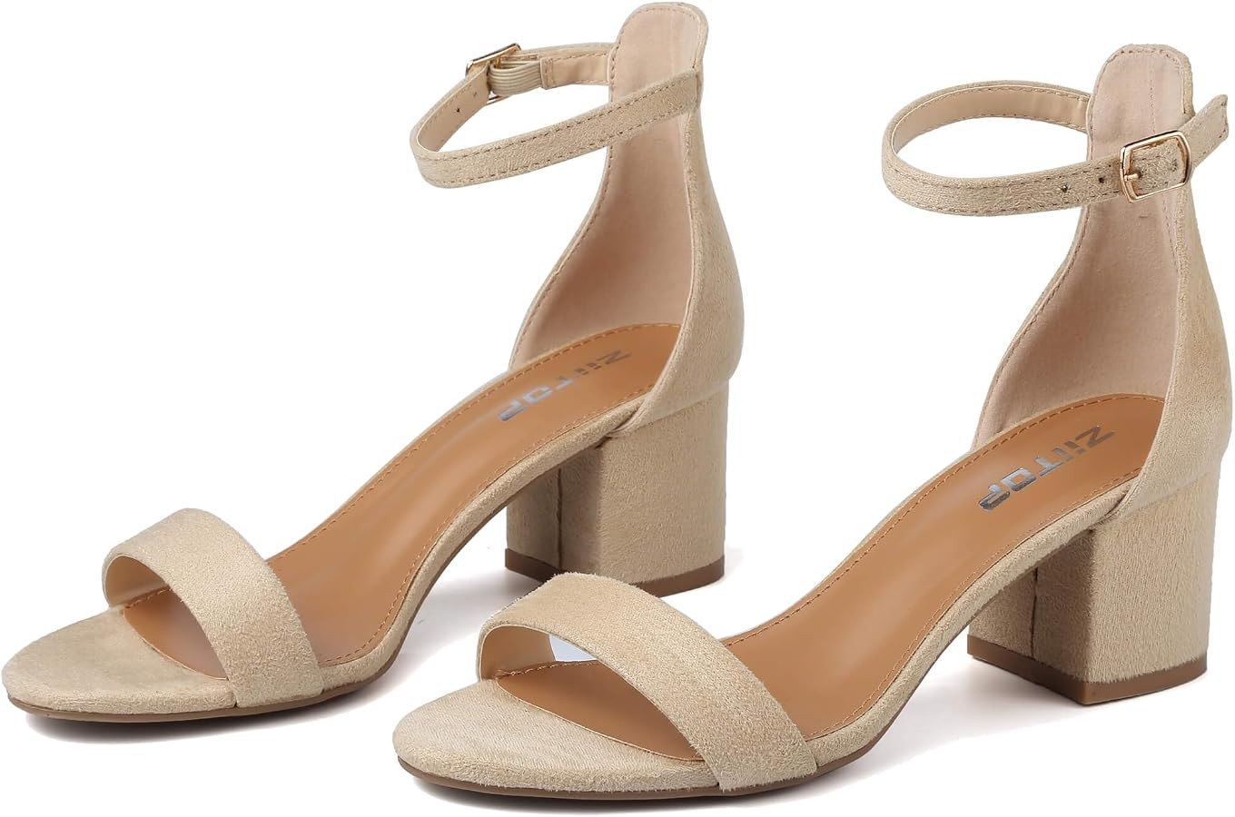 ziitop Chunky Heels Sandals for Women Comfortable Open Toe Block Heeled Sandals Ankle Strappy Buc... | Amazon (CA)