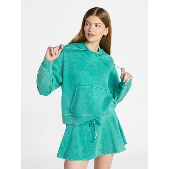 No Boundaries Washed Fleece Pullover Hoodie, Women's XXS-XXL | Walmart (US)