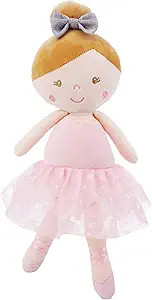 June Garden 16" My First Ballerina Ruby - Soft Plush Baby Doll with Rattle - Pink Outfit | Amazon (US)