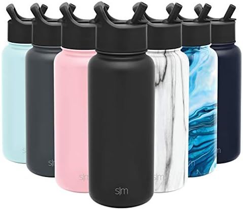 Simple Modern Insulated Water Bottle with Straw Lid 1 Liter Reusable Wide Mouth Stainless Steel F... | Amazon (US)