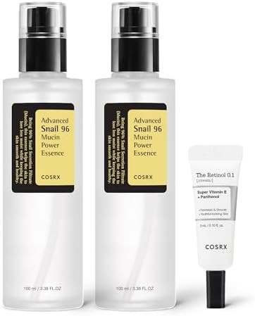 COSRX Snail 96% Mucin Power Essence 2ea & Retinol 0.1% Cream Mini Sample 1ea, Glass Skin Starter ... | Amazon (US)
