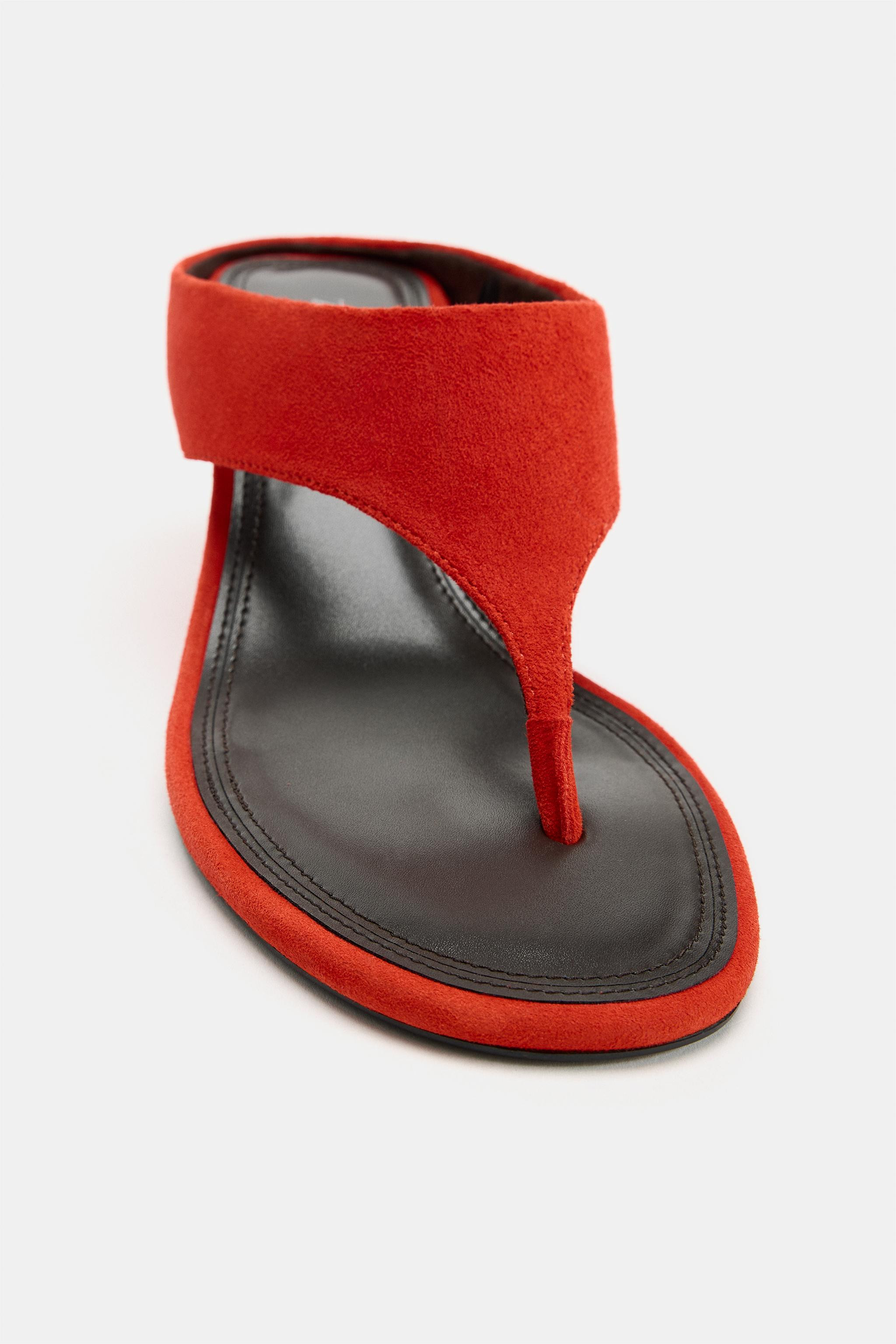 LEATHER WEDGE SANDALS | Zara US