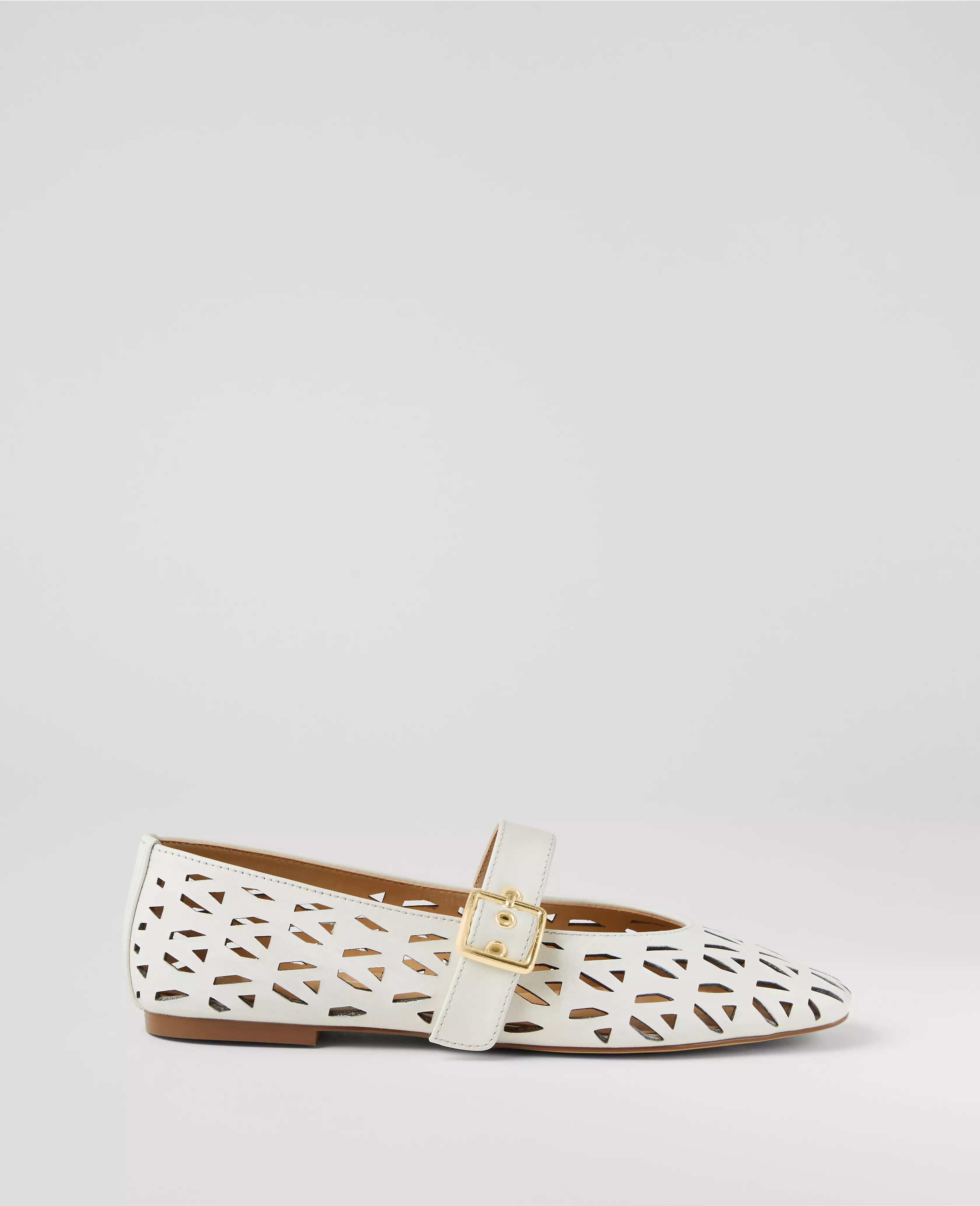 Perforated Buckle Ballet Flats | Ann Taylor