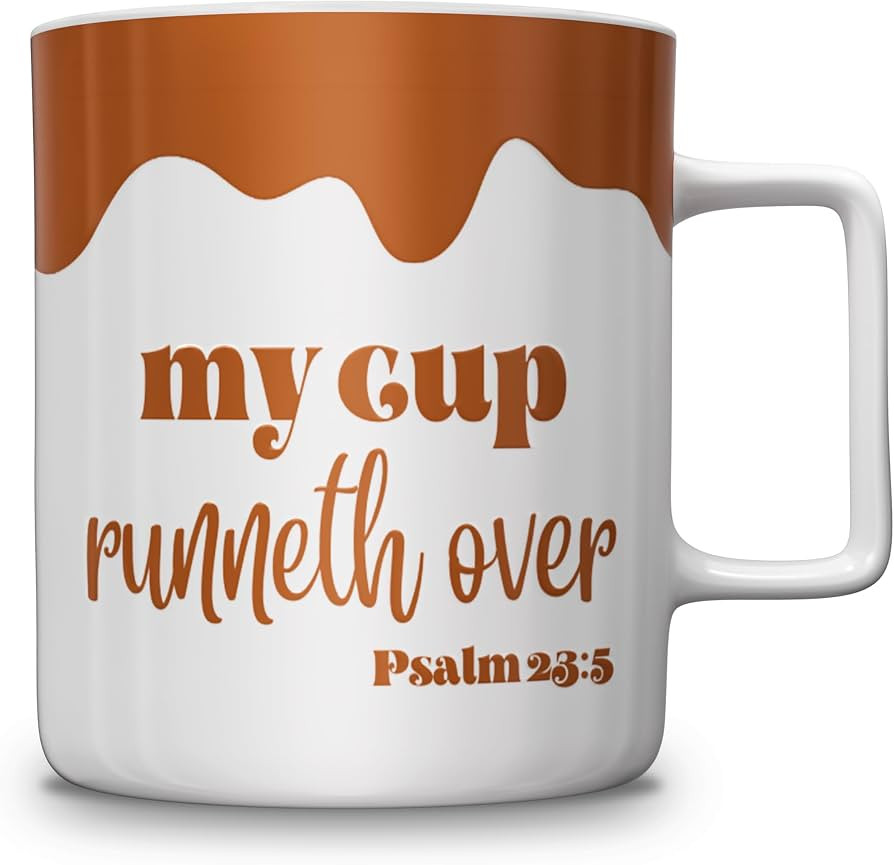 22 oz Oversized Coffee Mug With Psalm 23:5 Bible Verse - Extra Large Coffee Mug Perfect for Gifts... | Amazon (US)