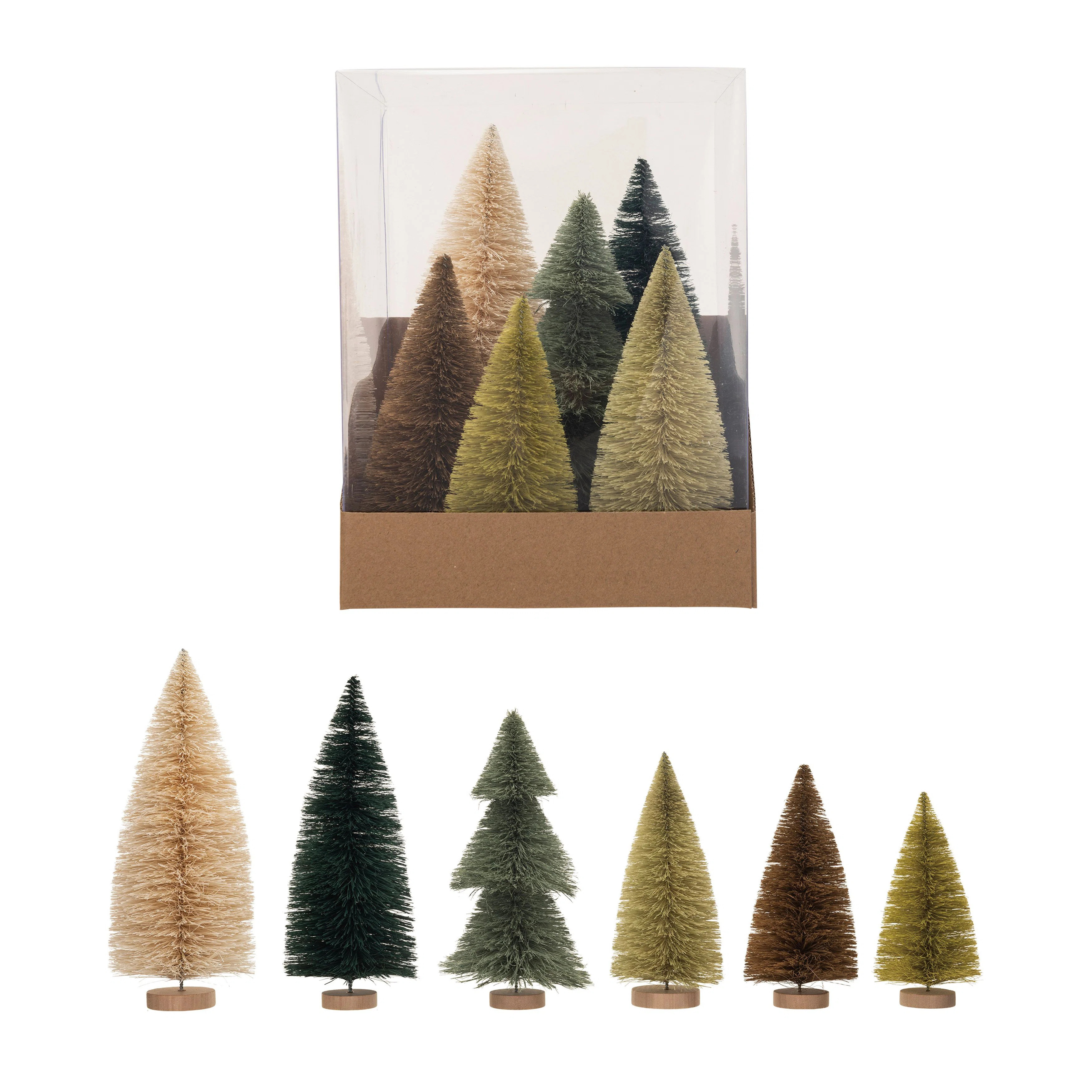 The Holiday Aisle® Sisal Bottle Brush Trees With Wood Bases | Wayfair | Wayfair North America