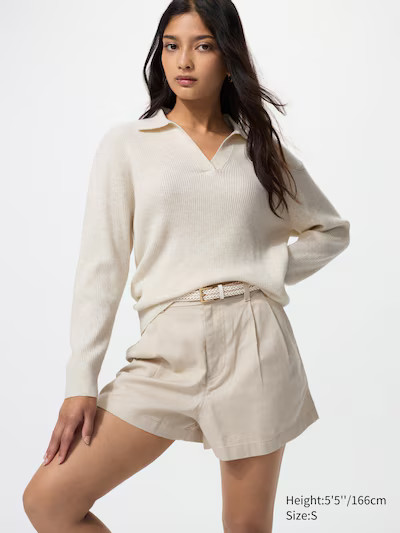 Washable Knit Ribbed Polo Jumper | UNIQLO (UK)