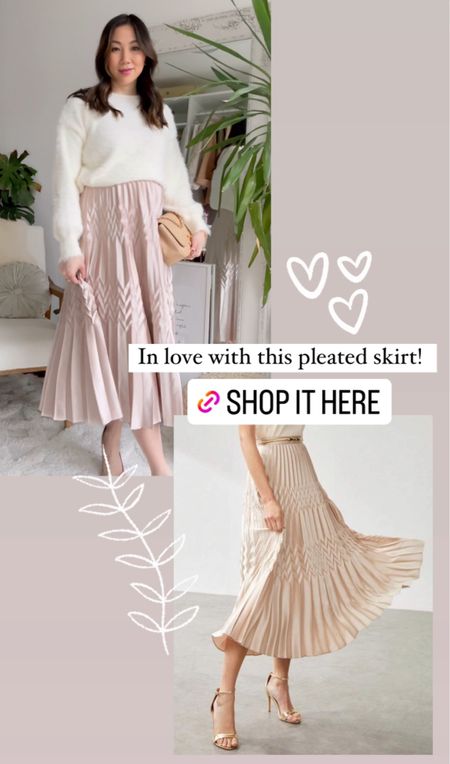 This beautiful, pleated skirt is the perfect dress up dress down piece. Perfect for special events or parties, or even just every day for workwear. Shop at below, along with the rest of the outfit. 

#LTKparties #LTKworkwear #LTKbump
