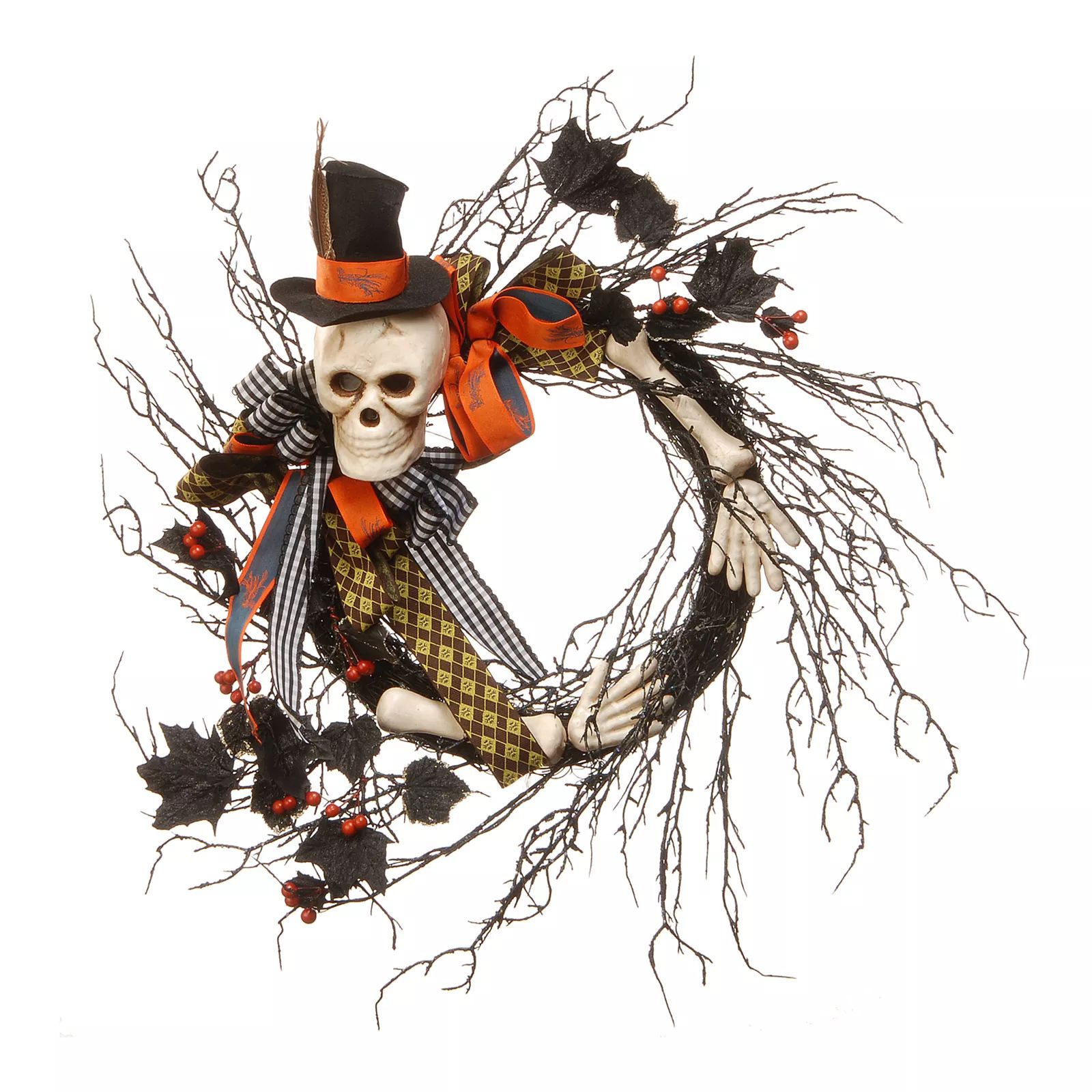 National Tree Company Halloween Skeleton Wreath, Black | Kohl's